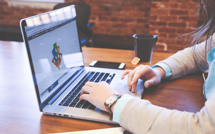 woman working with a laptop