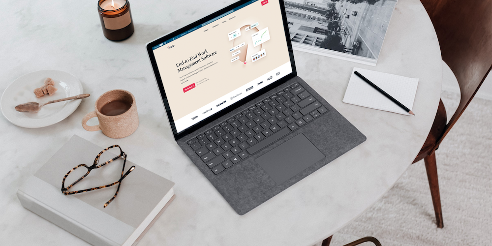 Laptop and Scoro's software