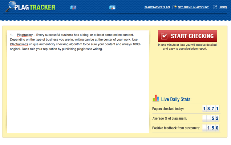 Plagtracker tool