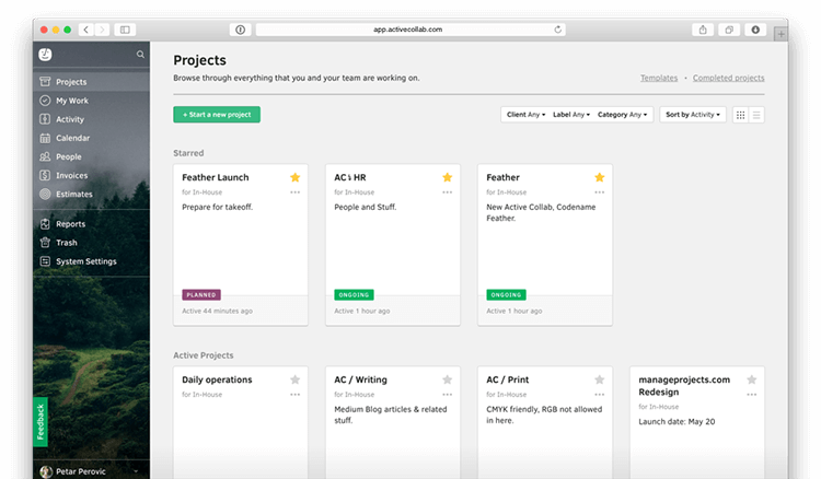 Active Collab project management tool