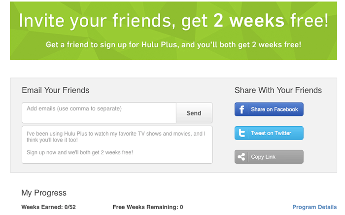 referral email example Hulu