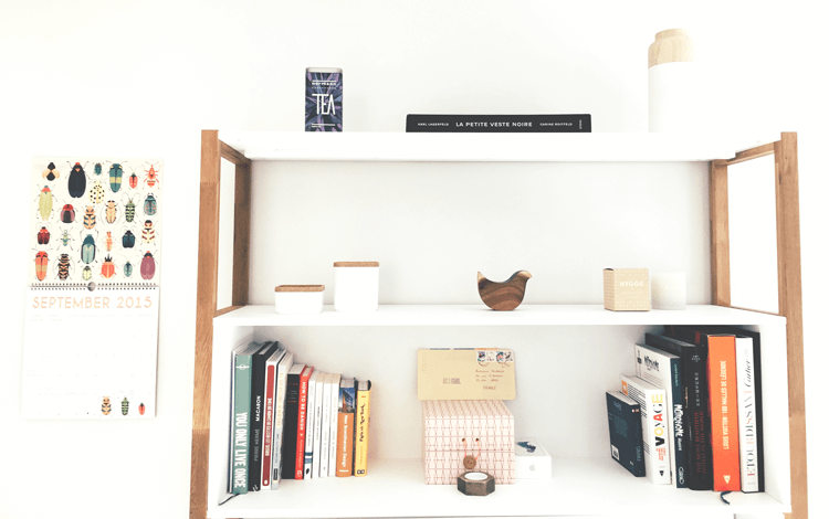 shelf with books