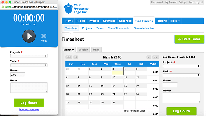 Freshbooks Time Billing