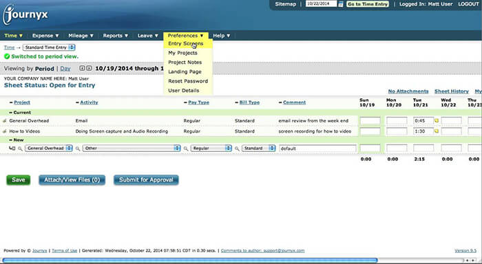 Journyx Time and Expense Tracking