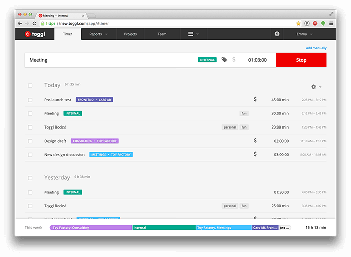 Time tracking tool