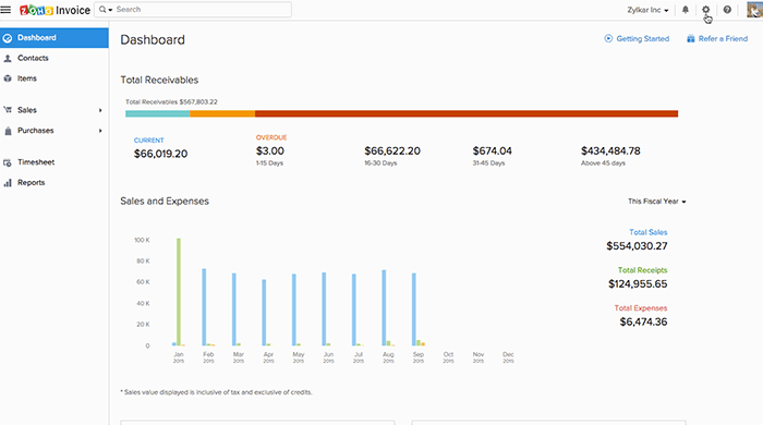 Zoho Invoice Time Billing