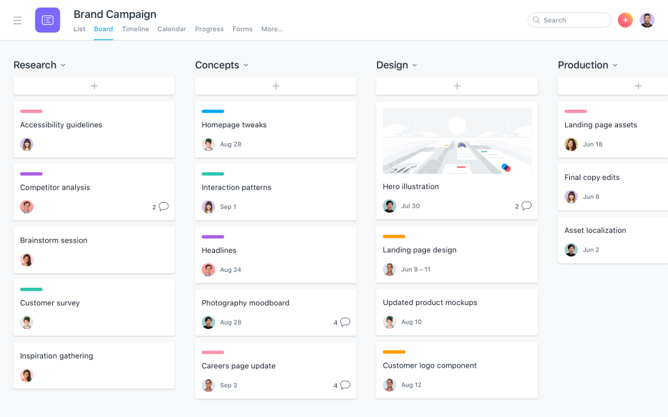 Asana product screenshot