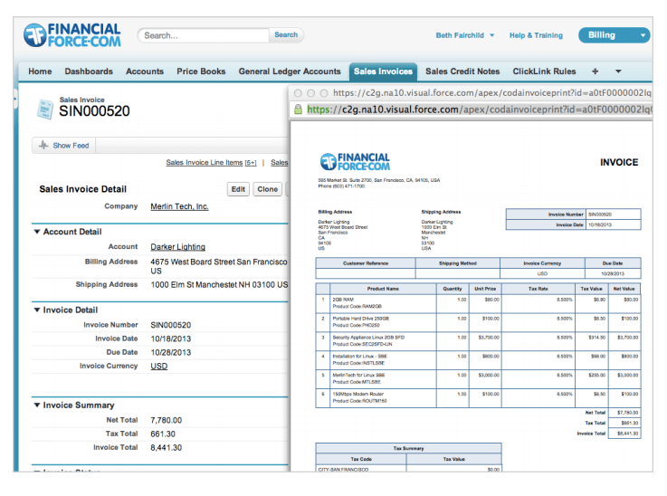 FinancialForce Invoicing and Billing Software