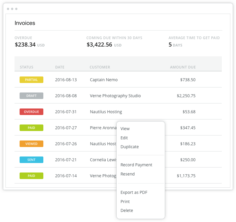 Wave Invoicing and Billing Software