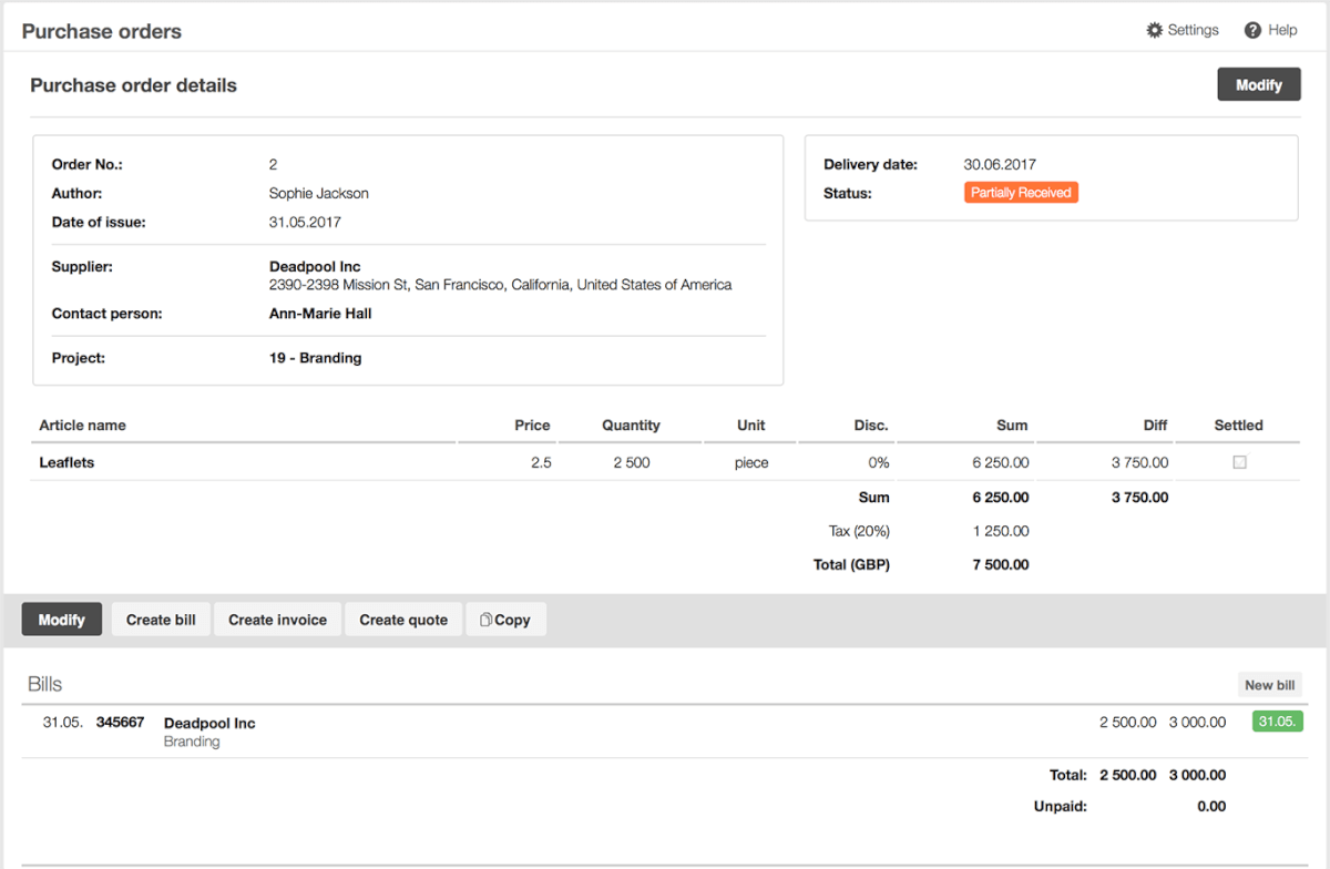 Purchase Order