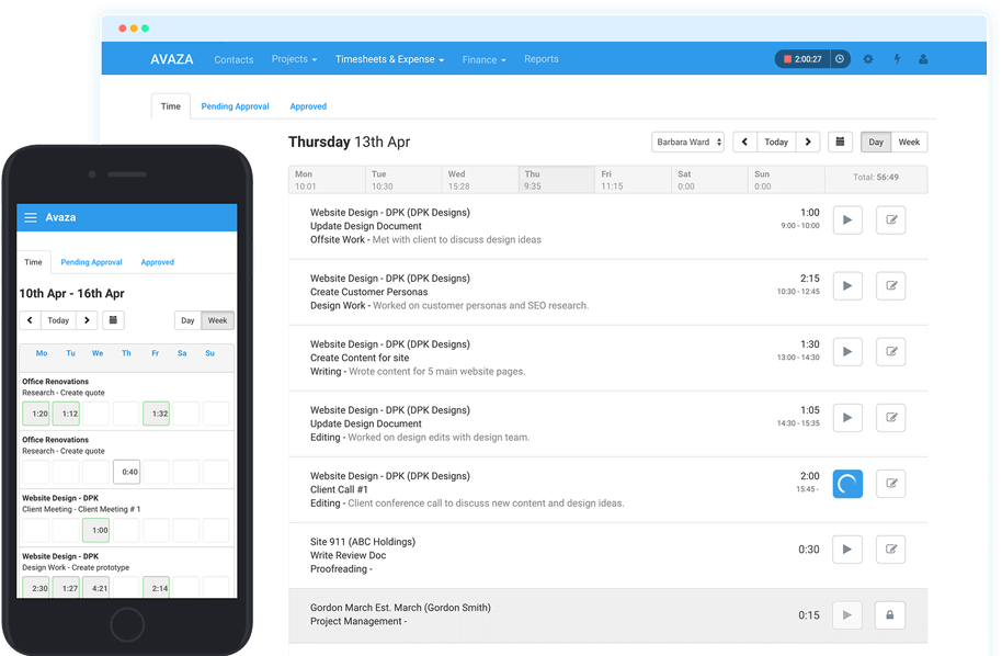 Avaza Projects, Timesheets & Invoices for Teams
