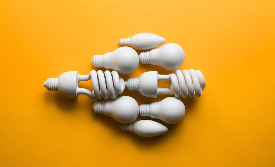 multiple light bulbs placed together to look like a single big light bulb