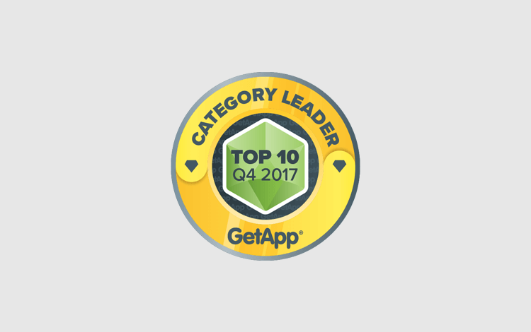 top 10 q4 2017 GetApp category leader badge