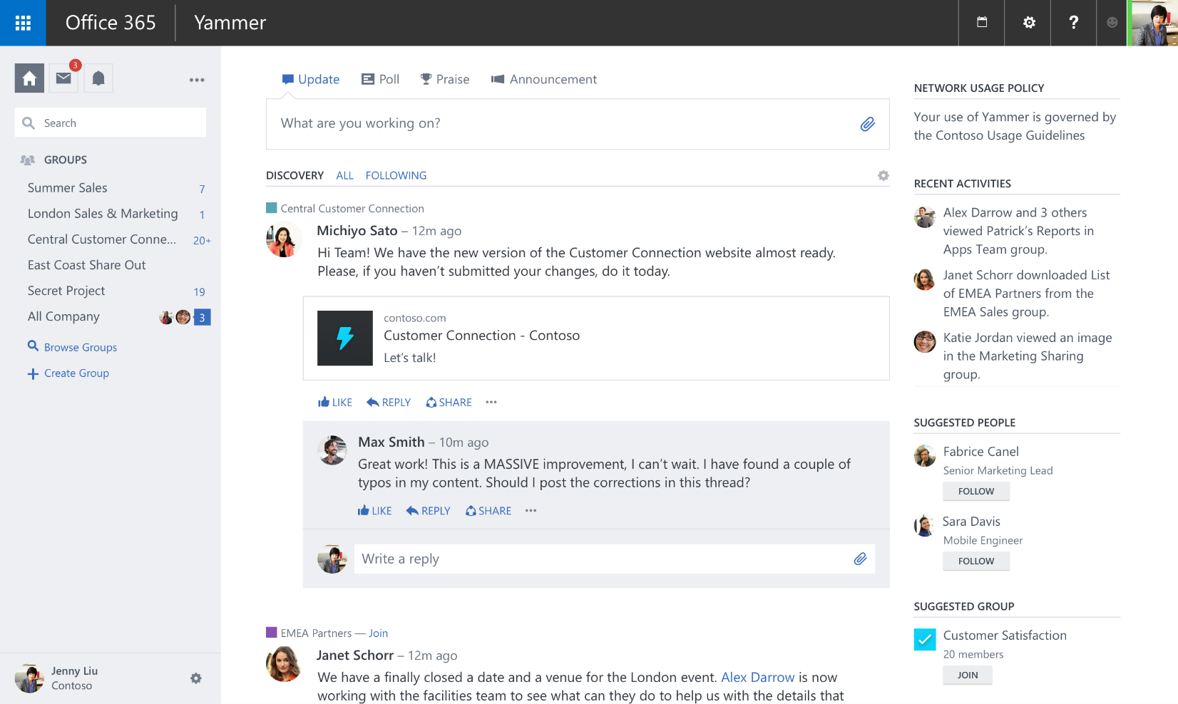 Yammer screenshot