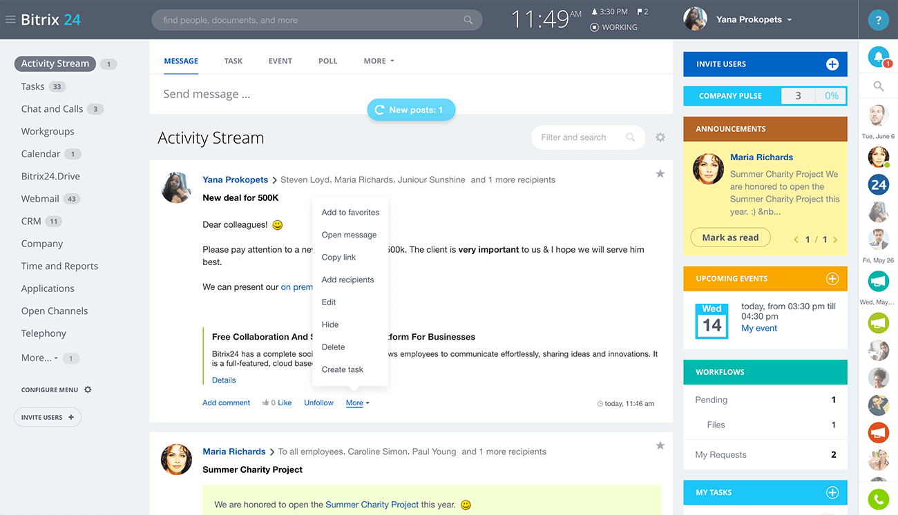 WorkflowMax Alternatives – Bitrix24 – Scoro