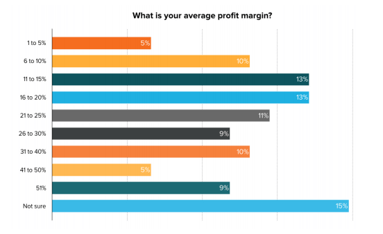 Profit margin survey visual by Hubspot