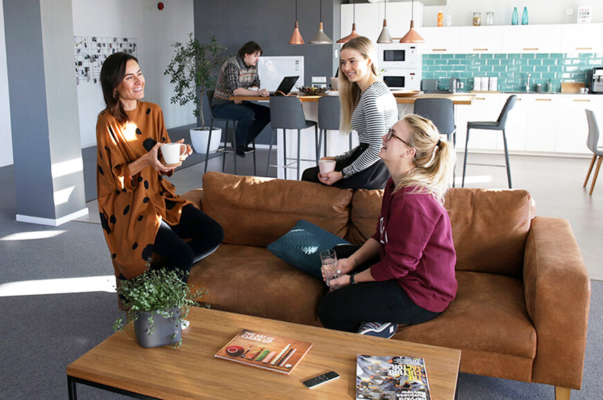 people laughing at the office