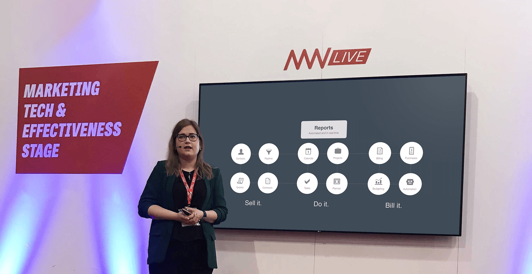 Scoro's onboarding specialist at Marketing Week Live