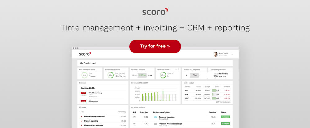 Time Management Software Scoro