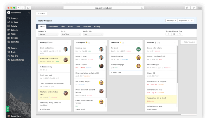 ActiveCollab Screenshot