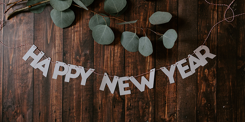 Happy new year in block letters