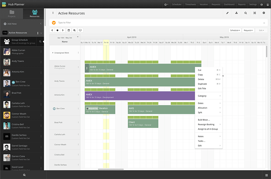 Hub Planner product screenshot
