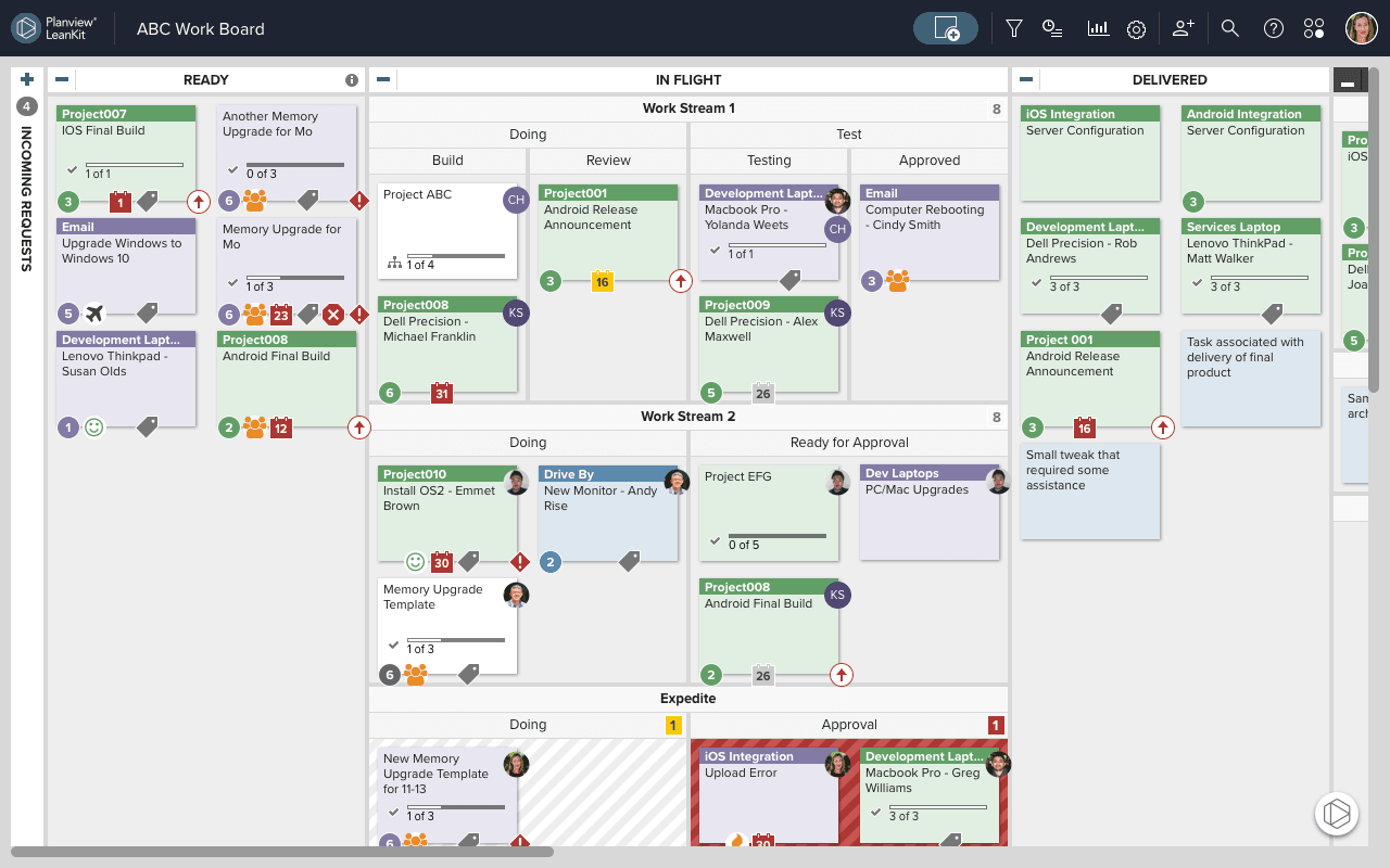 Planview product screenshot