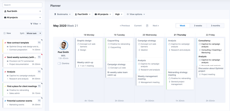 Scoro Planner Screenshot