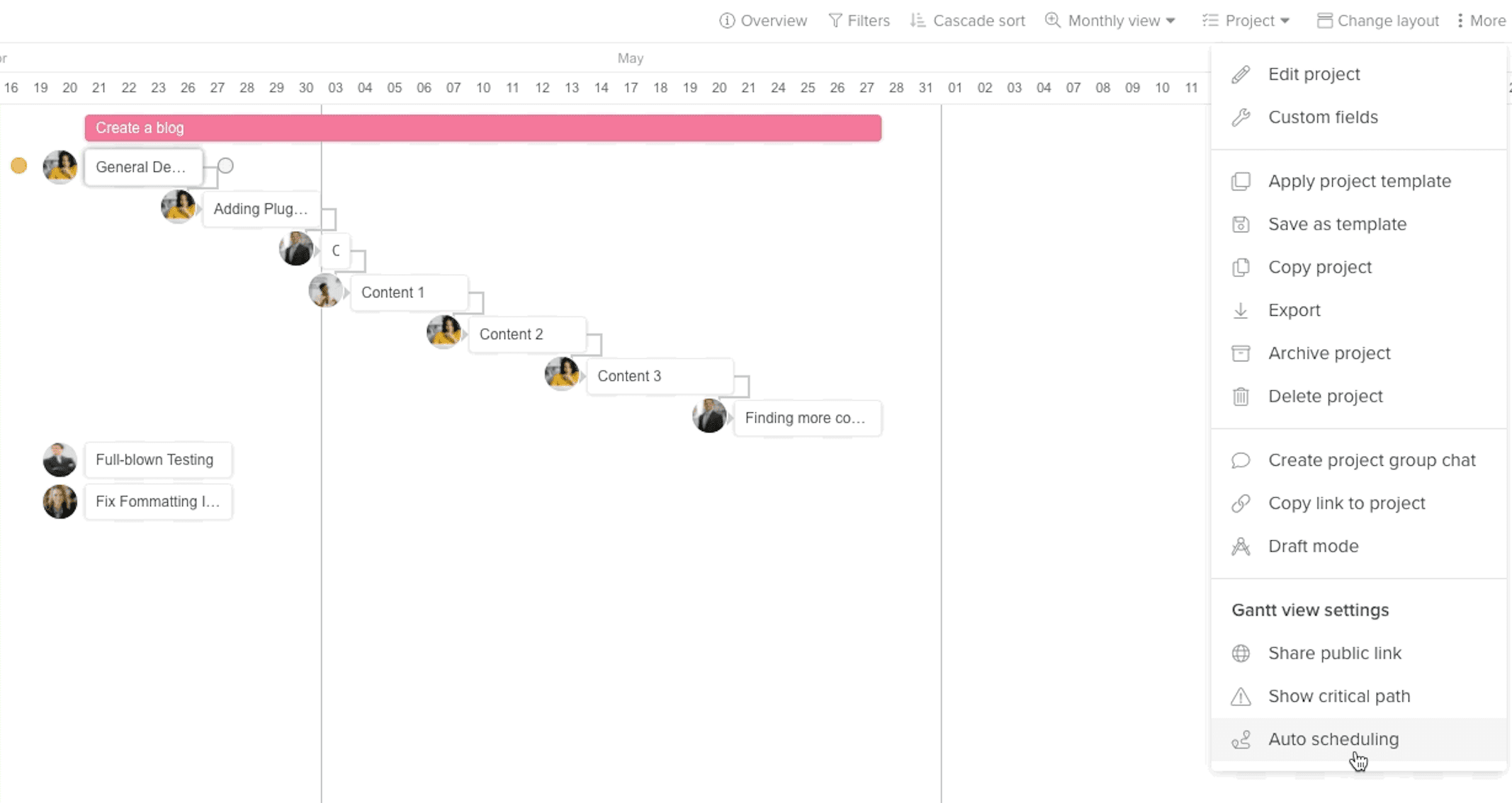 Screenshot showing how to select auto scheduling in Hive