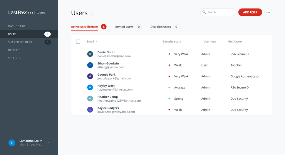 LastPass product screenshot