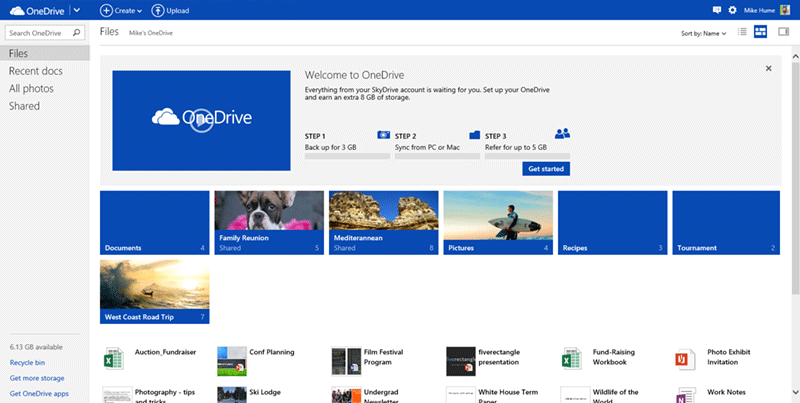 OneDrive product screenshot