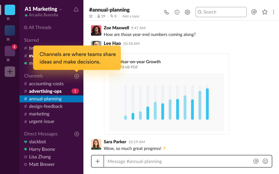 Slack product screenshot