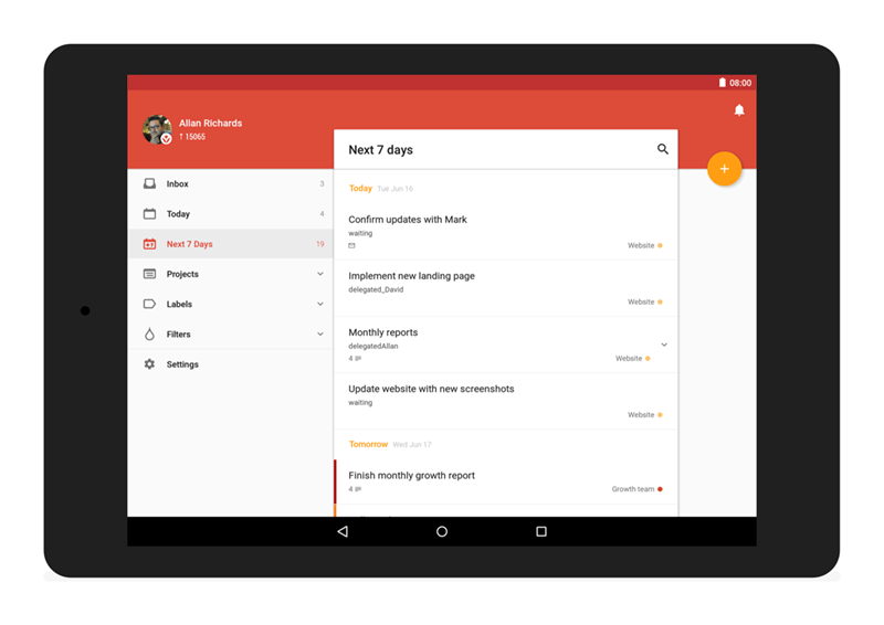 Todoist product screenshot