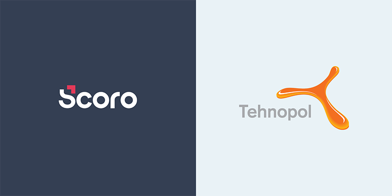 Logos for Scoro and Tehnopol