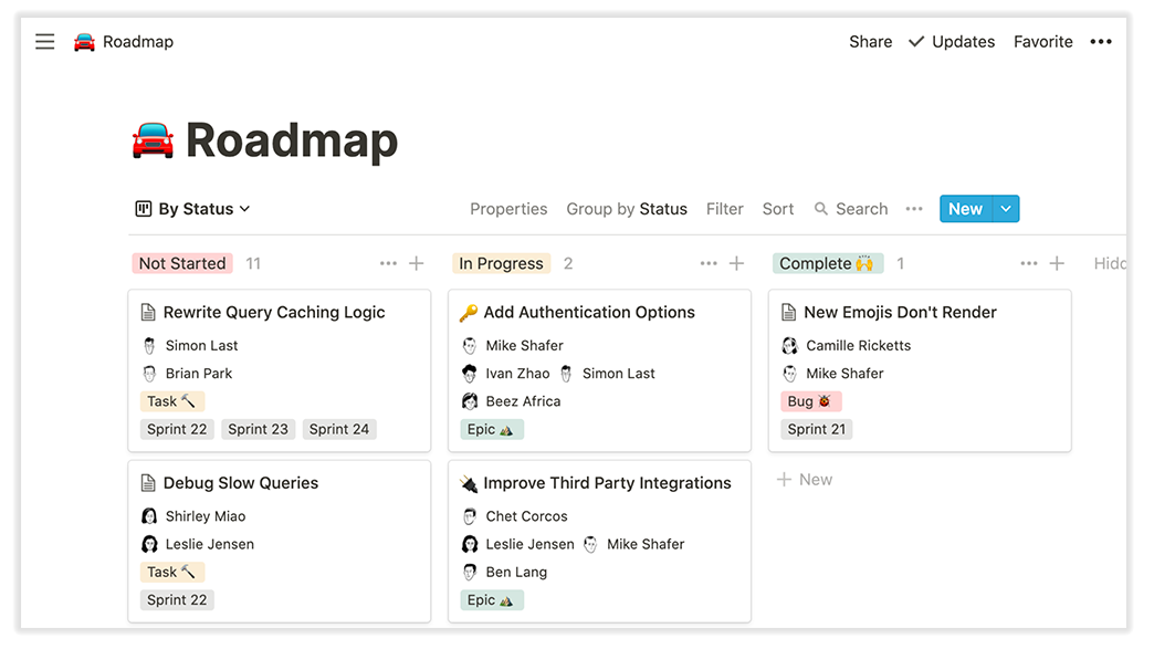 Notion product screenshot