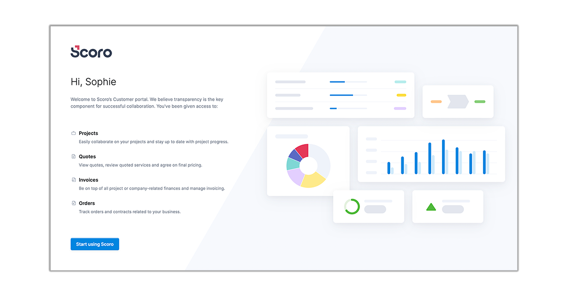 Scoro-Customer-Portal-Welcome-screenshot