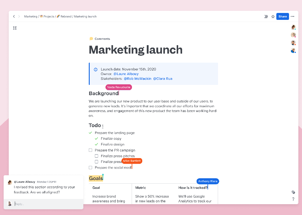 Slite product screenshot