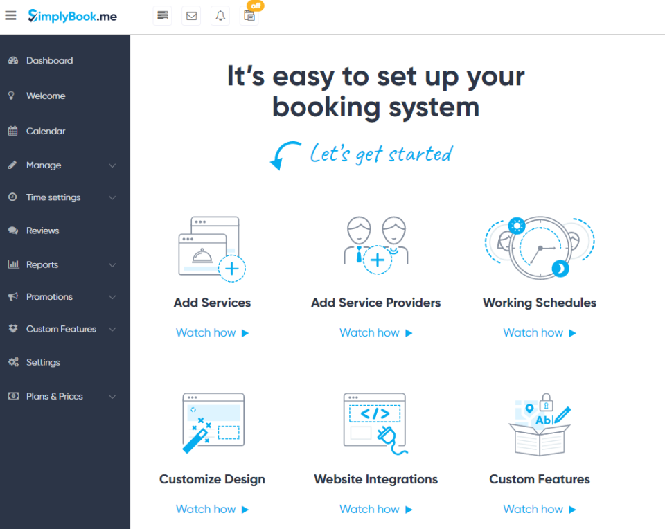 Simplybook.me product screenshot
