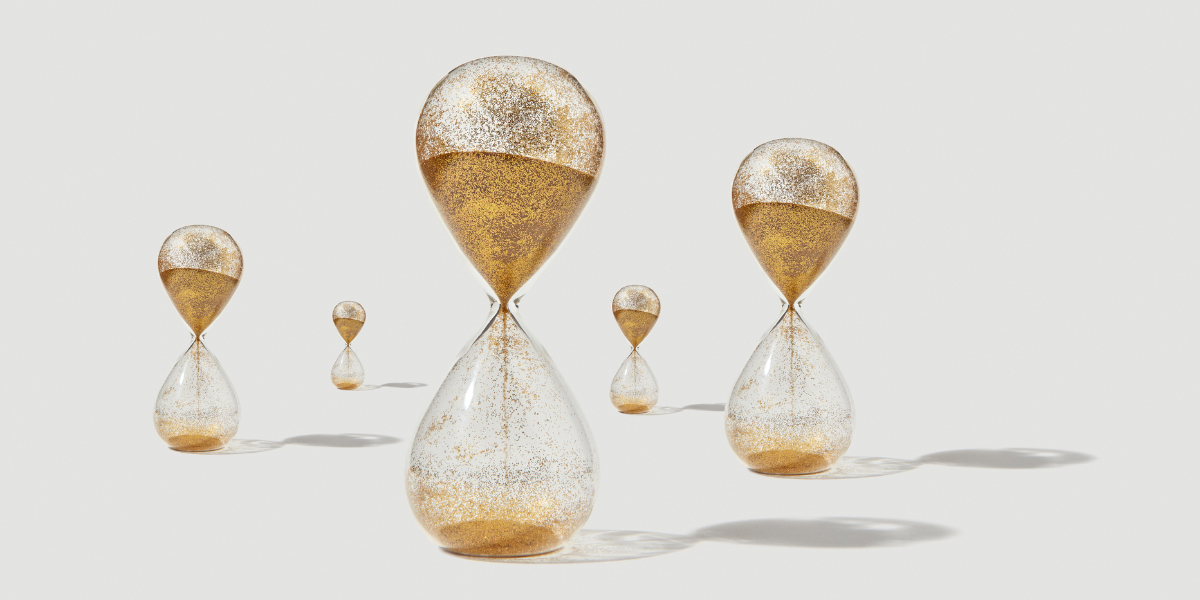 Hourglasses on a white background