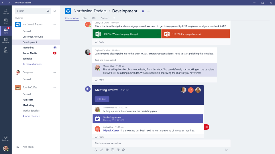 Microsoft Teams product screenshot