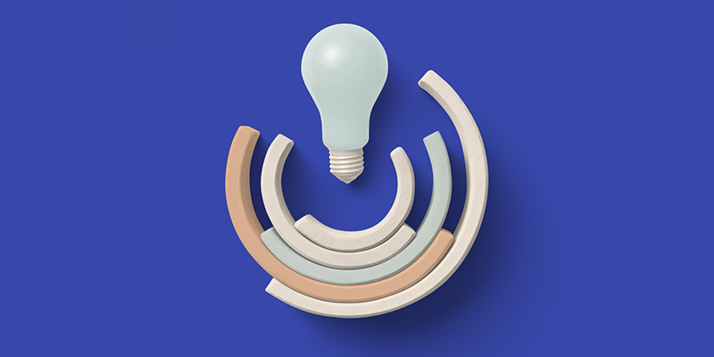 Lightbulb on a blue background