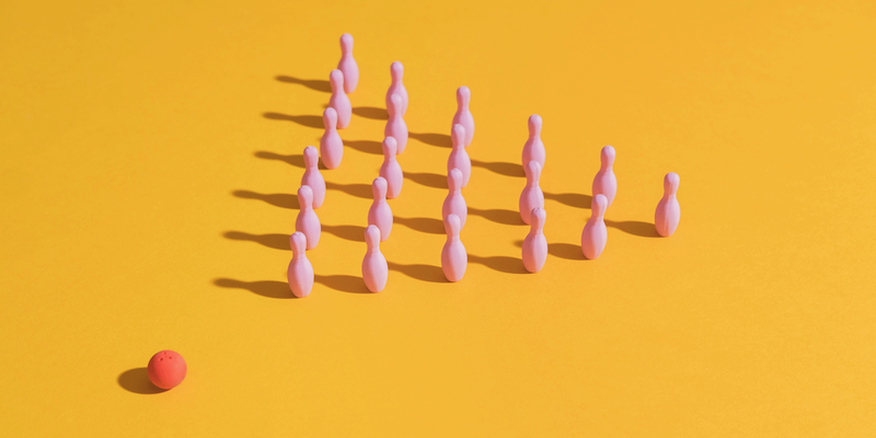 Bowling on a yellow background