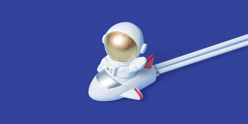 Astronaut on a rocketship