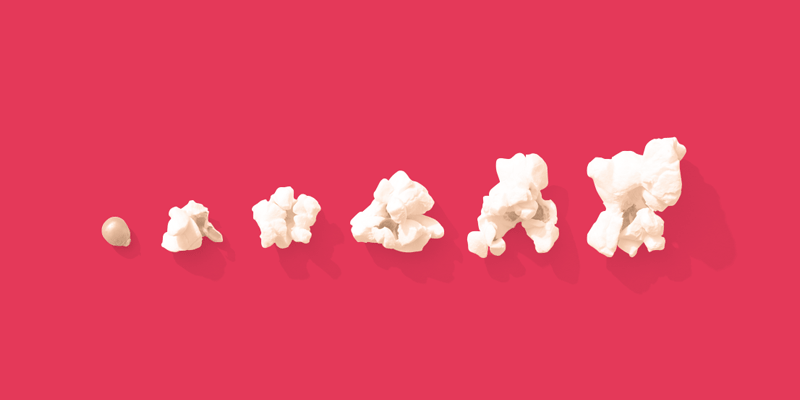 Popcorn on a pink background