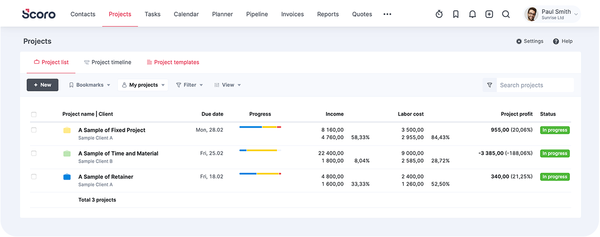 Switch order by clicking on column header screenshot