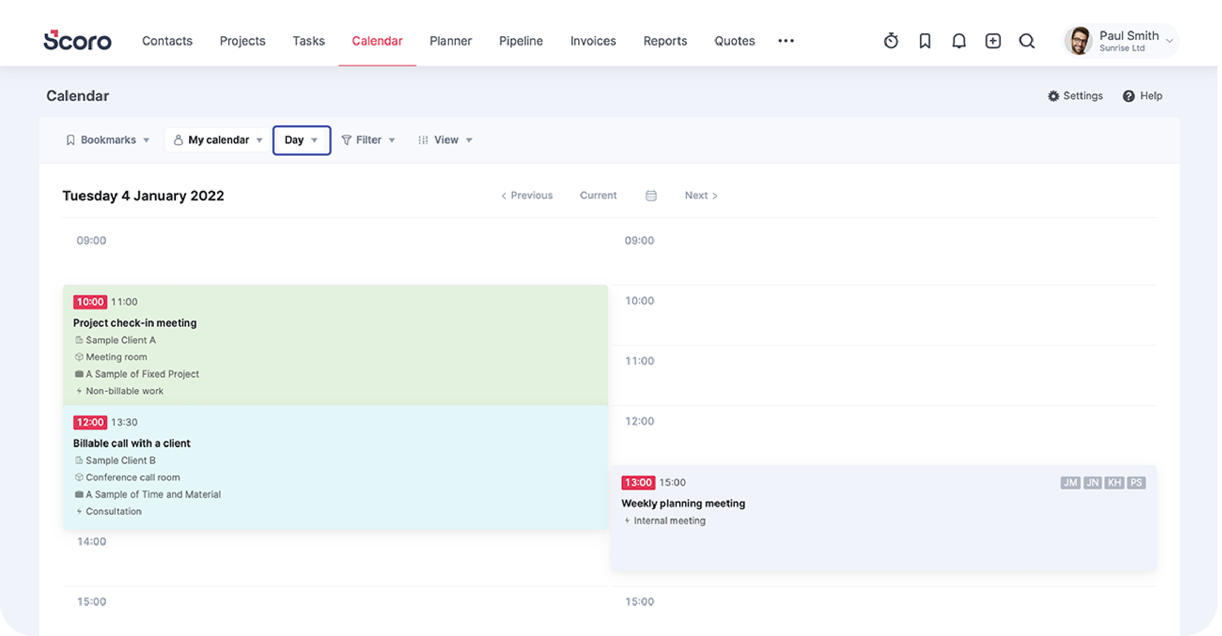Calendar Day View screenshot