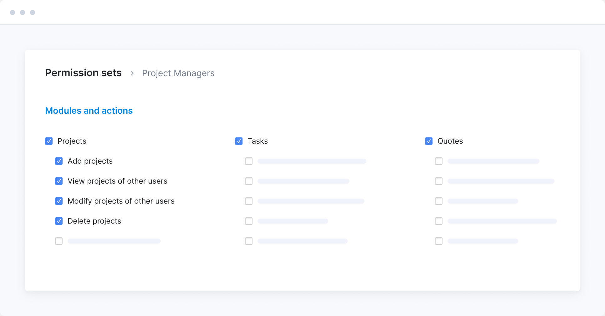 manage permissions in Scoro