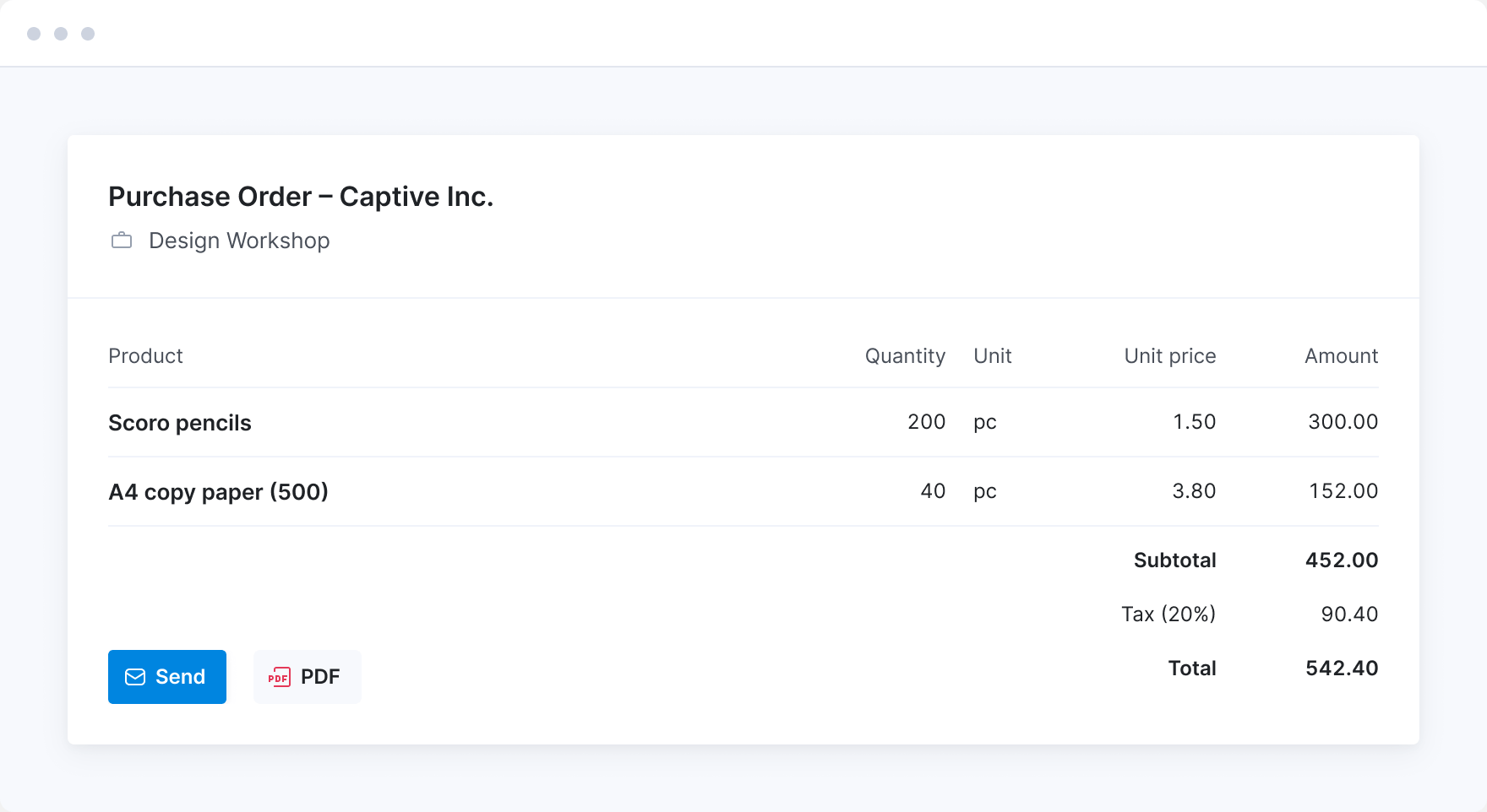 purchase orders