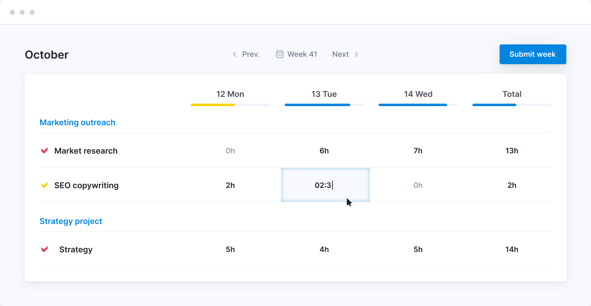 video - log time in timesheet