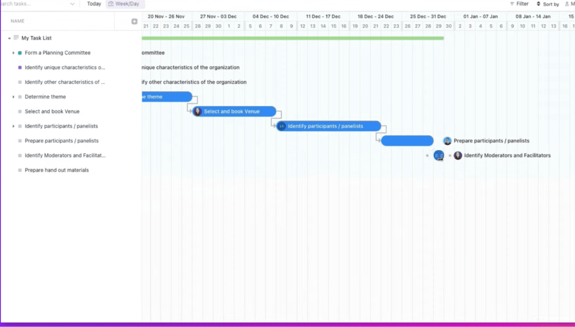 ClickUp Gantt Chart